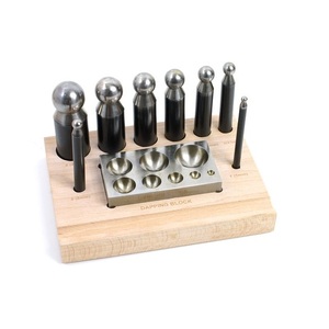 JIPSY Jewelers <b>Tools</b> 9 Pc Doming Block and Punch Set Steel Dapping Craft Metal Dapping Punch Set Block Jewelry Making <b>Tool</b> Kit - Product Image 2