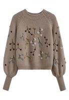 Pull en tricot avec perles en forme de diamant, respirant et extensible, pour l'hiver - Tricotage doux de haute qualité pour femmes, couche de base