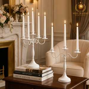Antique Brass 5 Arms <b>Tall</b> Candelabra Stainless Steel Taper Candle Holder Eco-Friendly Handmade Vintage Wedding <b>Table</b> Centerpiece - Product Image 3