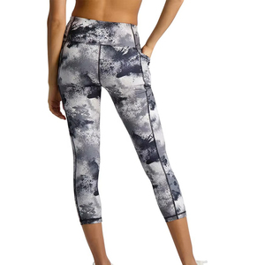 High Capri Leggings for Women <b>Tummy</b> <b>Control</b> Soft Slim Pants Spandex/Organic Cotton Quick Dry Breathable Yoga Running - Product Image 5