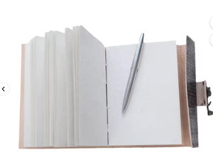 Carnet de notes A5 en cuir véritable Crazy Horse, journal de voyage vintage, bloc-notes pliable pour prise de notes, cadeau, 400 feuilles - Product Image 6