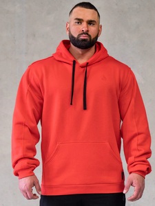 Sudaderas con Capucha Rojas para Hombre, Talla Grande, 100% Algodón, Forro Polar Estilo Costa Oeste, Diseño Estampado, Sudaderas con Capucha de Invierno Gruesas y Forradas, Estilo Hip Hop, Tallas Grandes - Product Image 5
