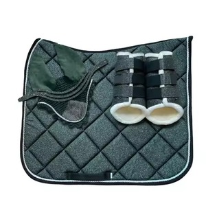 High Quality Factory Leather & Fleece Lining Custom Horse Saddle Pads Western <b>Equestrian</b> Wholesale Low Price - Product Image 4