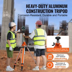 Treppiede per Livella Laser da Rilevamento Fai-da-te Resistente da 5/8'' (114,37 Pollici) con Regolazione Altezza 45,07-114,37 Pollici e Attacco Filettato da 11 mm - Product Image 2