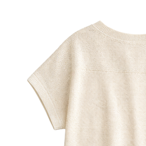 Pull-over en maille métallisée pour femme, col en V, manches courtes, scintillant, décontracté, coupe ample, respirant, tendance, pour l'été - Product Image 4