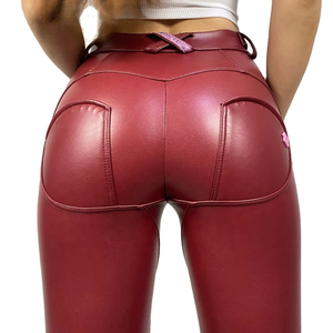 Pantalon en similicuir pour femme, style classique, coupe skinny, taille haute, confortable, décontracté et tendance - Product Image 6