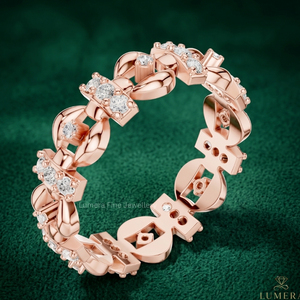 Anillo de Eternidad de Lujo con Diamantes Cultivados en Laboratorio con Corte Brillante Personalizado, Chapado en Rodio, con Piedras Laterales de Moissanita para Mujer, para Boda, IGI - Product Image 4