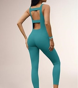 Nouvel ensemble de sport sexy et tendance pour femme, combinaison de yoga unie, justaucorps de fitness extensible pour l'entraînement et le push-up, effet rehausseur de fessiers - Product Image 5