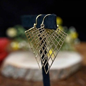 Gold Plated Brass Geometric <b>Earring</b> Pendant Irregular Shape Die Cast Metal Craft Modern Design - Product Image 2