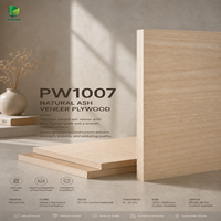 Contreplaqué en placage de frêne naturel Jinbase 18 mm, 1220x2440 mm, panneau de contreplaqué en frêne blanc E0 pour meubles, armoires, présentoirs