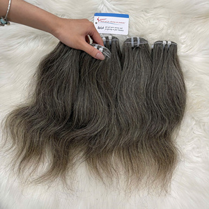 Wholesale price Natural Gray Raw Hair Bundles Straight 100%Vietnamese Human Hair No <b>tangle</b> No shedding - Product Image 6