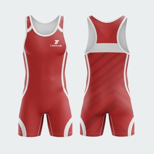 Low MOQ High Quality Spandex/Polyester Customized Logo <b>Weightlifting</b> Men's Wrestling <b>Singlets</b> Quick Dry Lightweight - Product Image 6