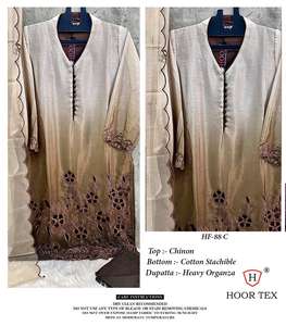 Ensemble Chic Organza Dupatta Shalwar Kameez avec haut en georgette de renard élégant et bas en satin | XL (42) - Product Image 2