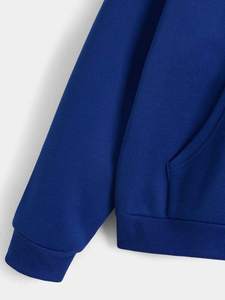 Trending Royal Blue <b>Pullover</b> Fleece Sweatshirt Full Sleeve Hooded Jacket Casual Streetwear Top 100% Cotton Anti-Wrinkle Custom - Product Image 4