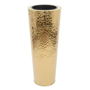 Jarrón de Piso de Latón Hecho a Mano, Acabado Dorado Moderno, Centro de Mesa Decorativo para Sala de Estar, Dormitorio, Comedor, Vestíbulo de Hotel - Product Image 2