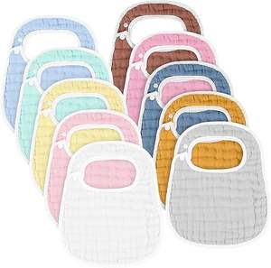 Bavoirs en mousseline pour bébé, 100% bambou, doux et absorbants - Product Image 1