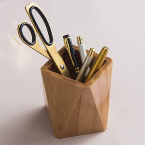 Square Wood Joint Design New Decorative Wooden Pen Holder Multipurpose Desk Organizer From Indian Supplier by crescent <b>crafts</b> - Product Image 5