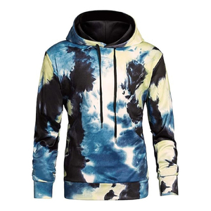 Sweat-shirts à capuche tie-dye pour hommes, en tissu polaire, avec logo personnalisé, en coton mélangé de haute qualité, en vente. - Product Image 1
