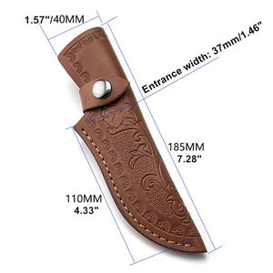 Funda de cuero premium para cuchillo de hoja fija, para caza, camping, supervivencia al aire libre y bushcraft. - Product Image 6