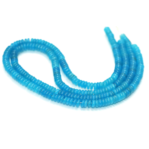 Cuentas de Calcedonia Azul Neón Bio en Forma de Rondelle Plana |   Cuentas de Piedras Preciosas Azul Neón |   Cuentas Redondas Lisas | Suministros para la Fabricación de Joyería - Product Image 4