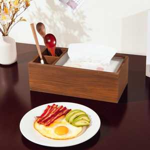 Home <b>storage</b> integrated tissue box wooden walnut wood grain living room coffee <b>table</b> multifunctional - Product Image 2