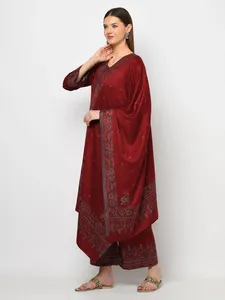 Safaa High-Quality Viscose Weaving Winter Clothing Indian Salwar Kameez Ladies Woolen Suit Set Wholesale - Product Image 1