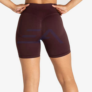 Nouveau style short de sport taille haute respirant et écologique en Spandex/Polyester pour femme, motif uni, pour usage extérieur - Prix - Product Image 3