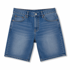Pantalones Cortos de Mezclilla Holgados Personalizados para Hombre, Estilo Desgastado con Bordado, Lavado Claro y Casual para Verano - Product Image 5