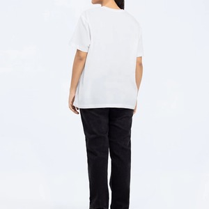 Camiseta Blanca de Cuello Redondo para Mujer con Estampado de Café, Corte Holgado, Casual, Manga Corta, 100% Algodón Jersey - Product Image 2