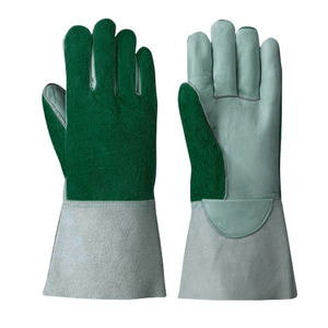 Industrial Safety Cowhide Grain & Split Leather Gloves for TIG Welding Heavy Duty Firefighting Construction Hand <b>Arm</b> Protection - Product Image 3