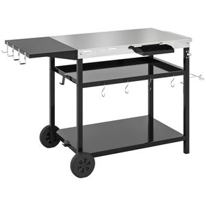 Ensemble de mobilier de patio extérieur : chariot de bar et table de barbecue - Product Image 5