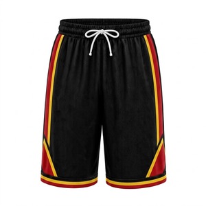 Shorts de basket-ball blancs pour hommes de qualité supérieure, avec bande latérale rouge, cordon de serrage, respirants, style sportif, Bermuda - Product Image 3
