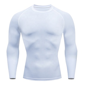 Men's Black Long Sleeve Rash Guard Quick Dry Spandex Polyester Compression Shirt Full Sleeve <b>Athletic</b> Top Compression Gear - Product Image 3