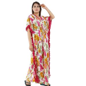 Robe de nuit longue en satin à fleurs Onekbhalo pour femmes - Product Image 3