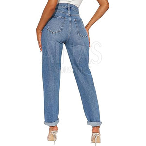 Jeans Modernos para Mamá, 100% Algodón, Cintura Alta, Diseño a la Altura del Tobillo, Estilo Casual, Moda Urbana, Looks de Fin de Semana - Product Image 5