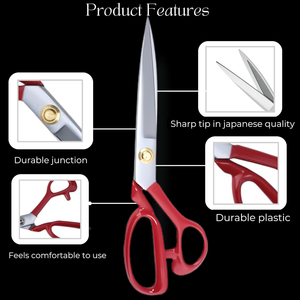 Tailors Yarn <b>Scissors</b> Industrial Grade Heavy Duty Fabric Shears Ultra Sharp Stainless Steel Rubber Handle <b>Sewing</b> Cutting Tool - Product Image 2