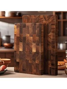 Juego de Tablas de Cortar de Madera Únicas, Rectangulares, con Asa, de Madera Natural, para Cocina, Paquete Combinado - Product Image 3