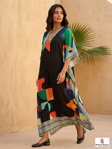 <b>Summer</b> Printed <b>Kaftan</b> Dress Women Loose Fit Comfortable Wear Lightweight Fabric Island Style Bulk Supply - Product Image 3