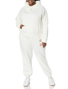 Polyester Fleece Eco-Friendly Custom Design <b>Women's</b> Pajama Set Hooded Long Top Sweatshirts Jogger Embroidered ENGLAND STYLE High - Product Image 5