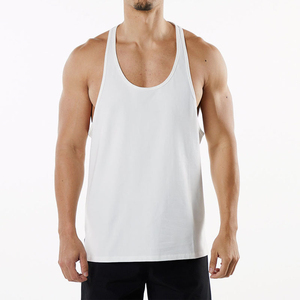 Camiseta sin mangas de punto de algodón/poliéster de color sólido para hombre Bosue, cuello redondo, informal, de secado rápido y transpirable, color beige - Product Image 4