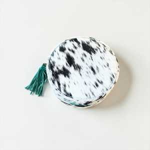 Étui à bijoux en cuir de vachette avec gaufrage floral en cuir turquoise, fermeture éclair, style bohème, boîte de voyage durable - Product Image 3