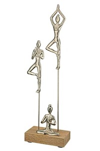 Ensemble de figurines de yoga modernes en métal, sculpture artisanale, décoration de table artistique, design minimaliste, décoration de salon - Product Image 4