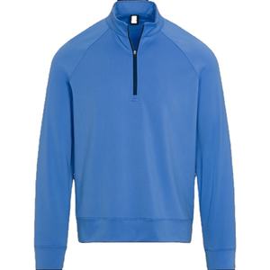 Polyester/Cotton Blend Quarter Zip Fleece Unisex Knit Pullover Midweight <b>Layering</b> Comfortable Everyday Wear OEM Private Label - Product Image 1