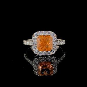 Bague en or de qualité supérieure avec diamant et pierre orange pour un usage quotidien, des célébrations et des promotions, disponible au meilleur prix - Product Image 2