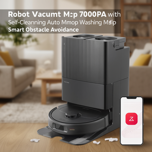 Robot Vacuum and <b>Mop</b> 7000Pa with Self-Cleaning Auto <b>Mop</b> Washing Smart Obstacle Avoidance - Product Image 3