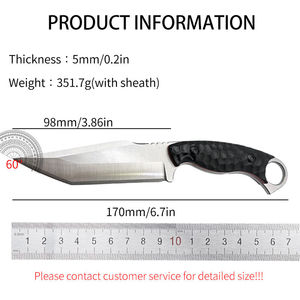 Cuchillo de Caza y Supervivencia de Acero Inoxidable con Hoja Fija y Borde Dentado, de Grado Industrial, para Exteriores, Personalizable OEM - Product Image 6