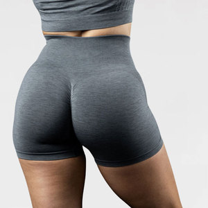Women High Waist Solid Yoga Shorts Ruched Butt Four-Way Stretch Seamless Washed <b>Mesh</b> Fitness Workout <b>Gym</b> Shorts - Product Image 4