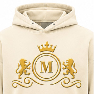 Mudassar para Hombre, Chándal de 480 g/m², 100% Algodón, con Capucha, Cordón Ajustable, Ropa Casual, Logotipo con Estampado Dorado, Transpirable - Product Image 2