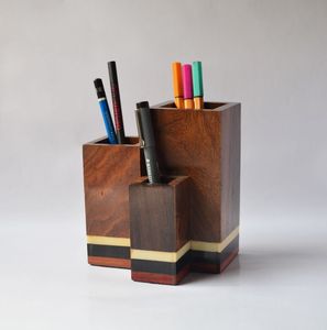 Portalápices de Madera para Estudiantes y Profesionales, Portalápices de Madera Hecho a Mano, Organizador de Escritorio de Madera para Bolígrafos y Marcadores - Product Image 1