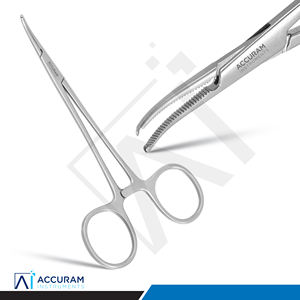 Pinza Hemostática Curva Accuram Micro Halsted 1X2 Dientes, Instrumento Quirúrgico Dental Manual de Acero Inoxidable - Product Image 3